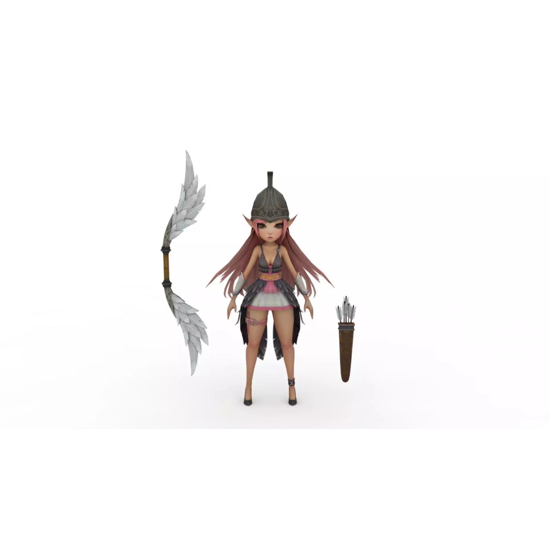 Cartoon Girl 3D Model – High Quality Rigged Character, FBX - View 2