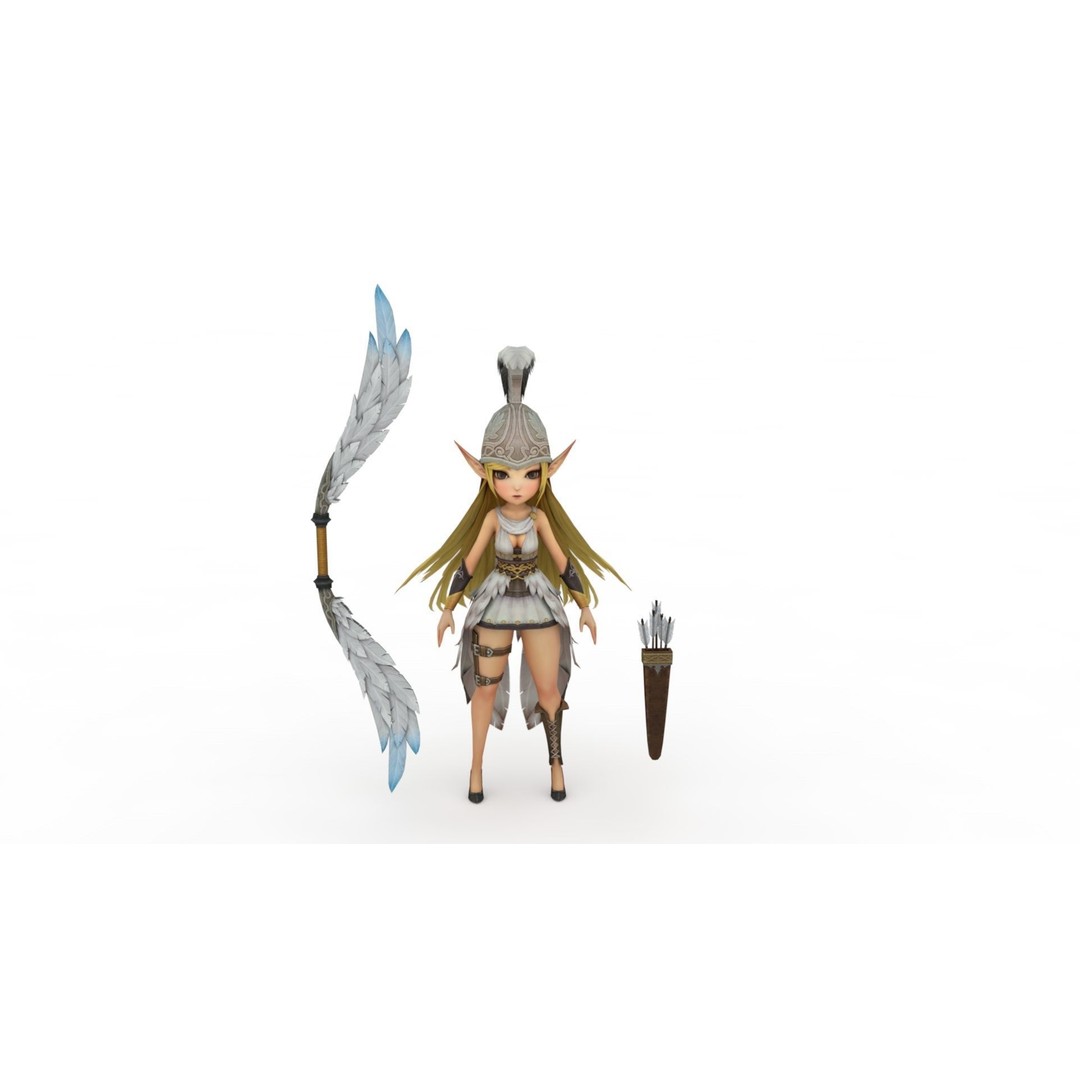 Cartoon Girl 3D Model – High Quality Rigged Character, FBX - View 3