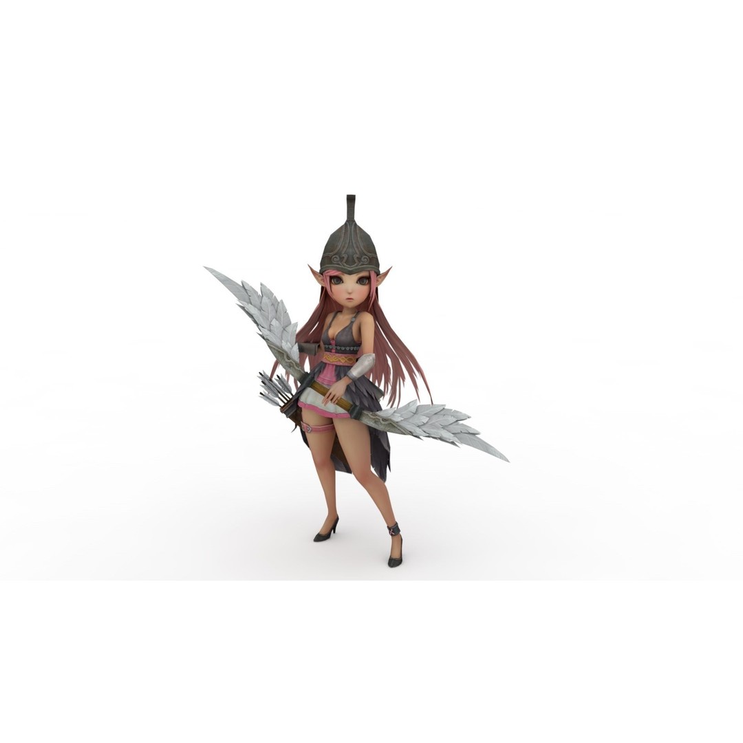 Cartoon Girl 3D Model – High Quality Rigged Character, FBX - View 4