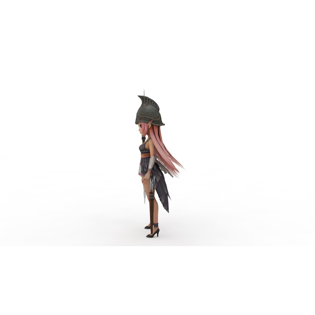 Cartoon Girl 3D Model – High Quality Rigged Character, FBX - View 5