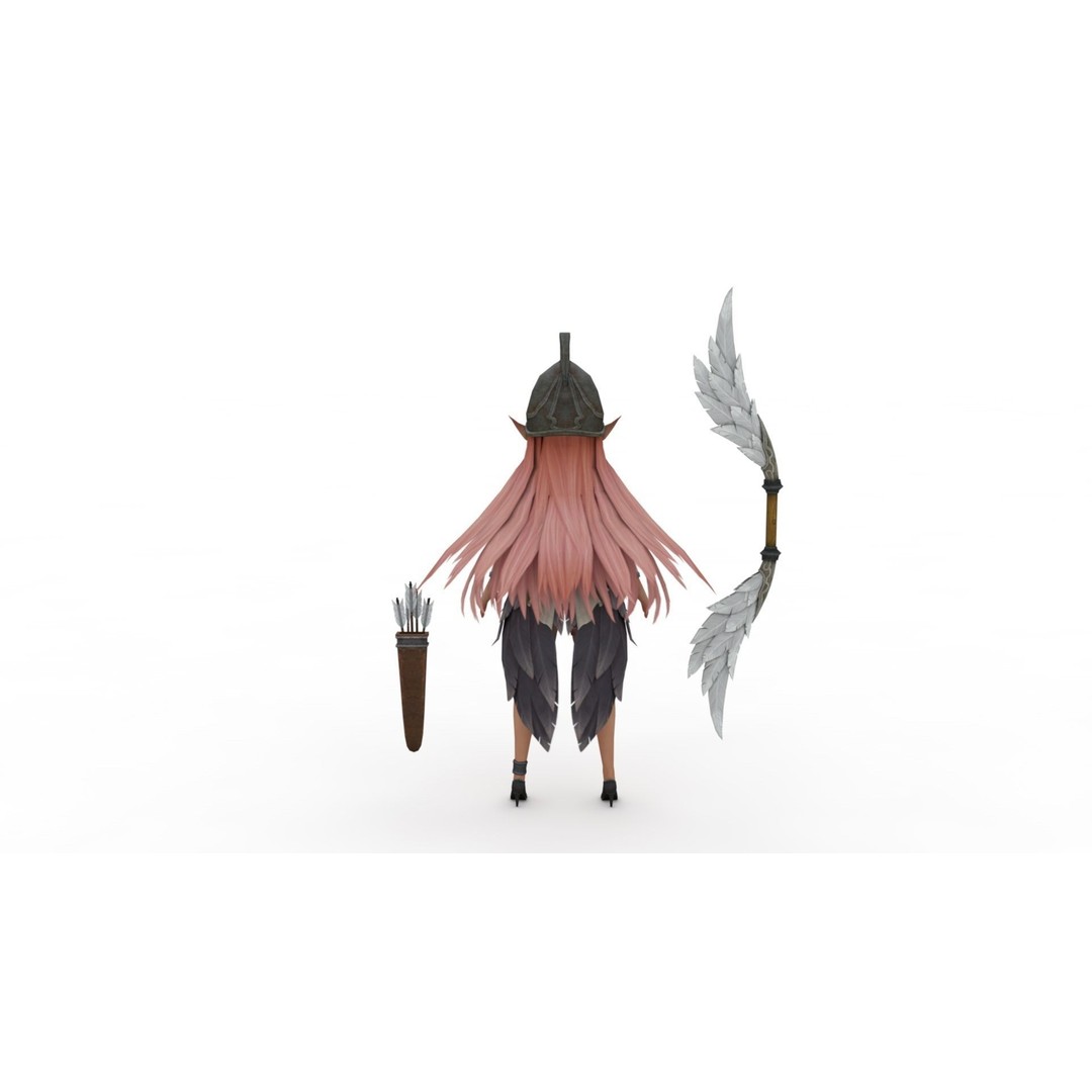 Cartoon Girl 3D Model – High Quality Rigged Character, FBX - View 6
