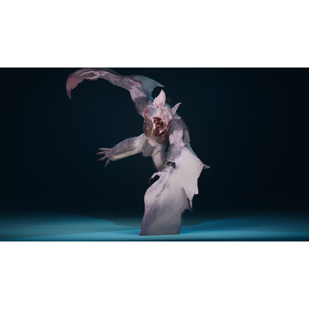 Mutant Bat 3D Model – Low Poly Animated Fantasy Character, FBX
