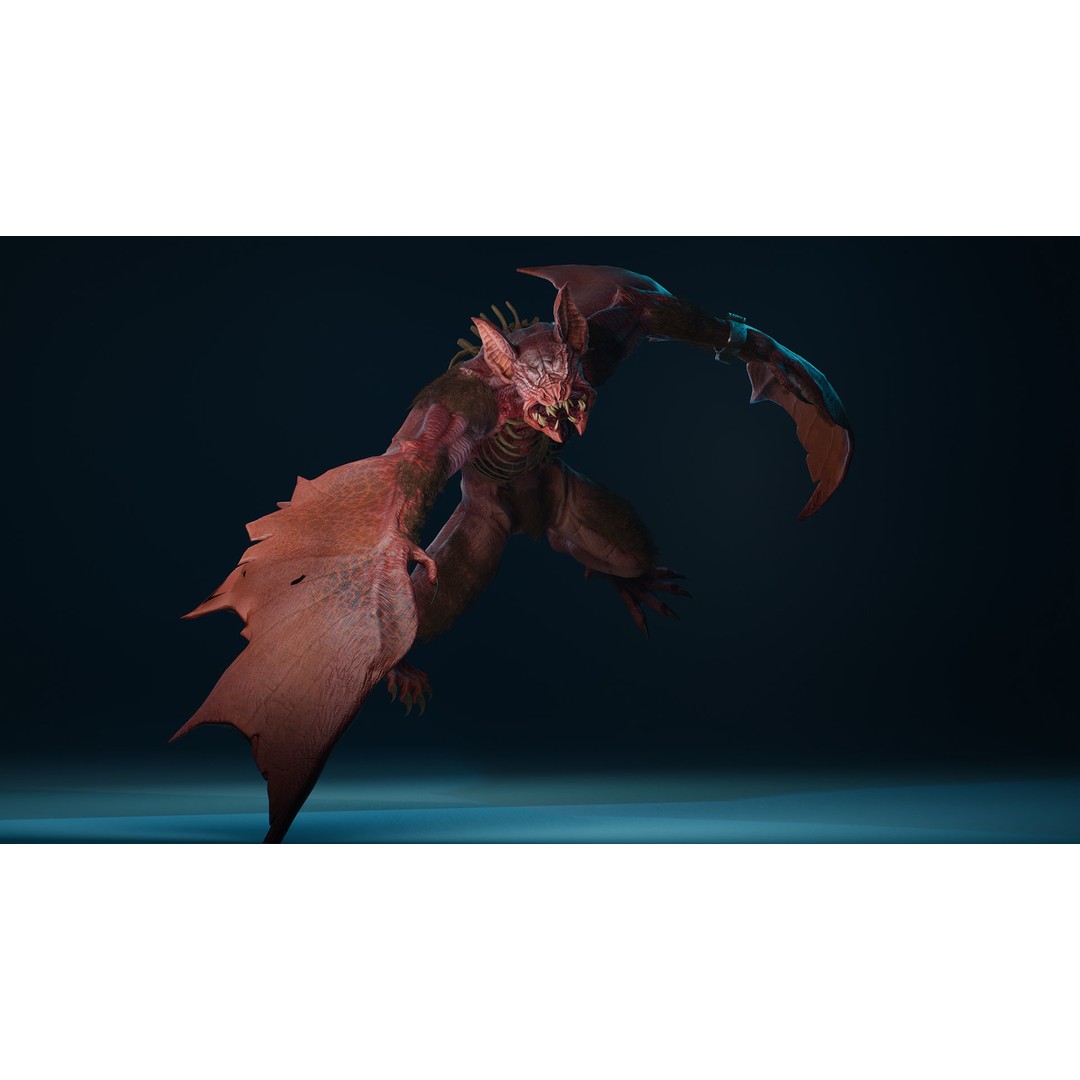Mutant Bat 3D Model – Low Poly Animated Fantasy Character, FBX - View 12