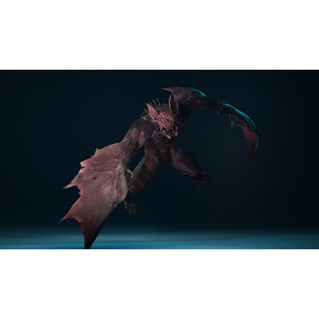 Mutant Bat 3D Model – Low Poly Animated Fantasy Character, FBX - View 13