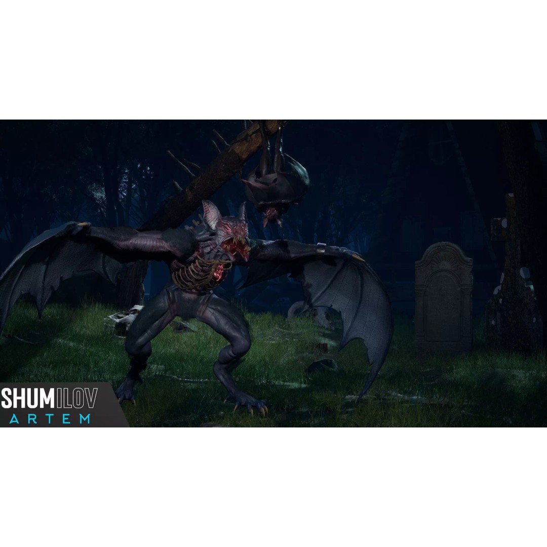Mutant Bat 3D Model – Low Poly Animated Fantasy Character, FBX - View 2