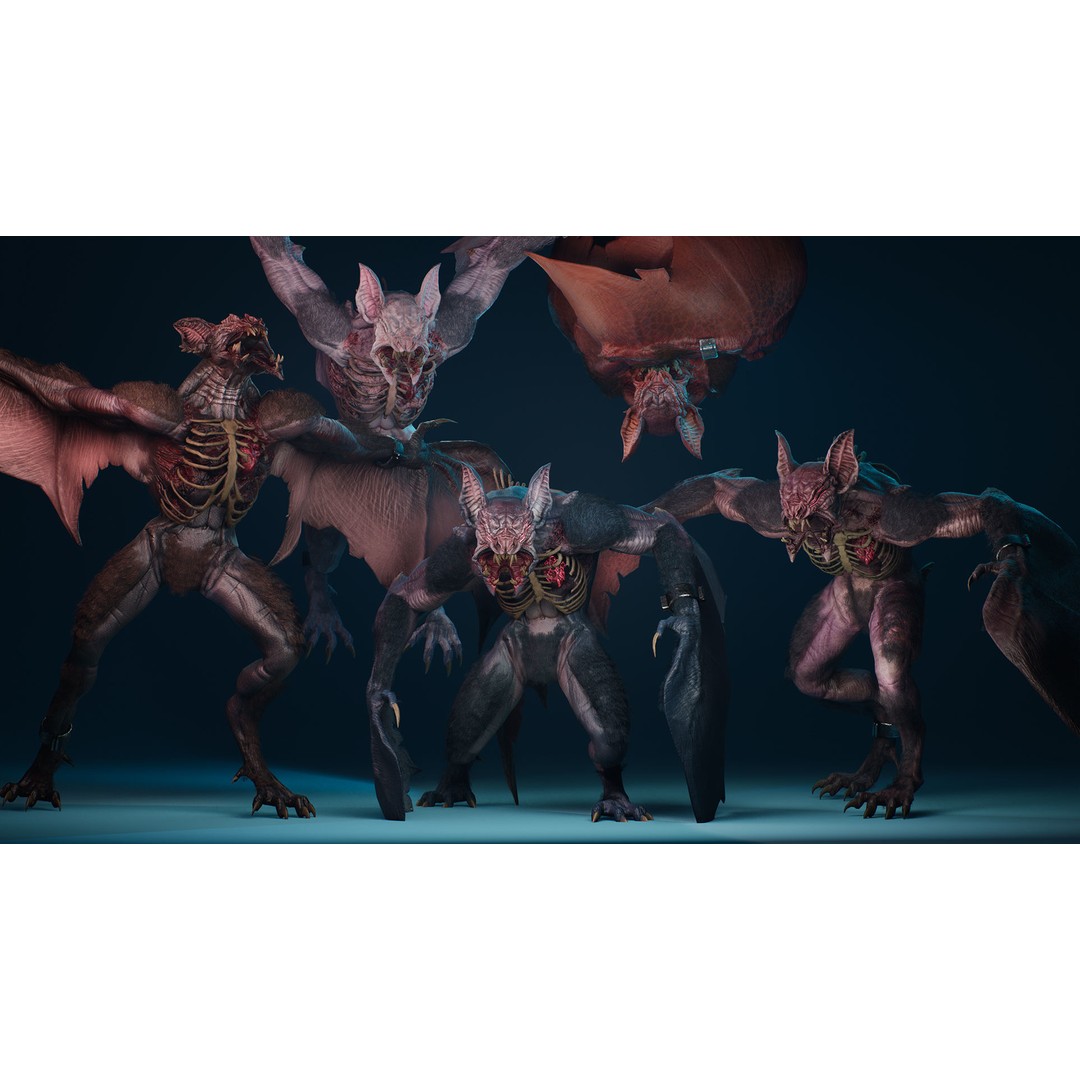 Mutant Bat 3D Model – Low Poly Animated Fantasy Character, FBX - View 6