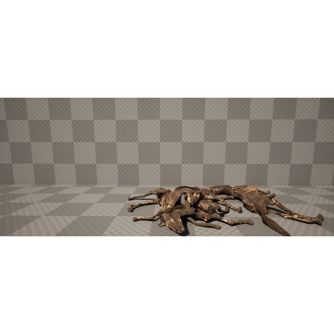 Dead Farm Animals 3D Model – Low Poly PBR Game Asset, FBX - View 10