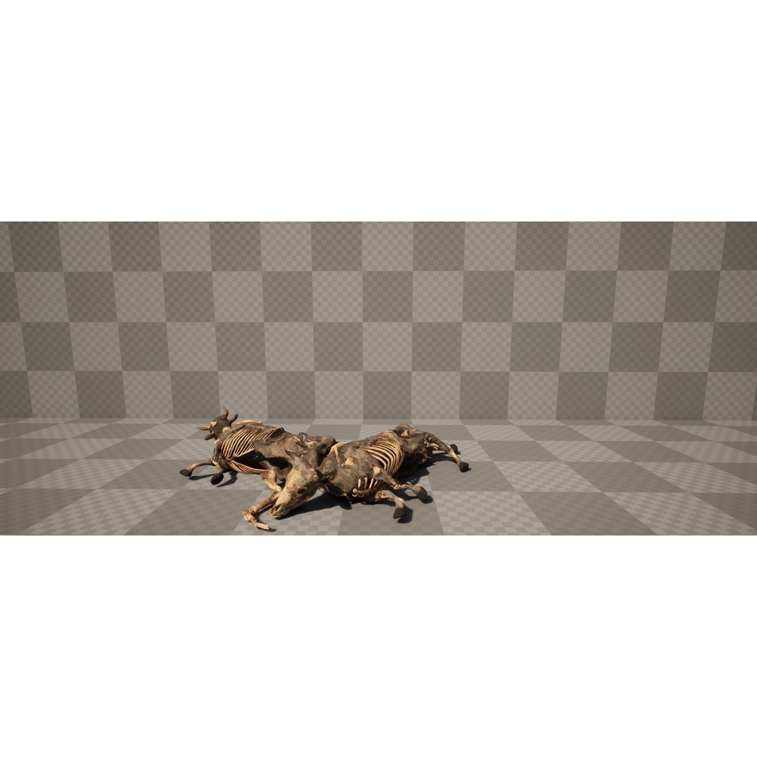 Dead Farm Animals 3D Model – Low Poly PBR Game Asset, FBX - View 6