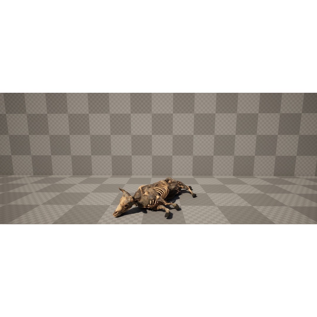 Dead Farm Animals 3D Model – Low Poly PBR Game Asset, FBX - View 7