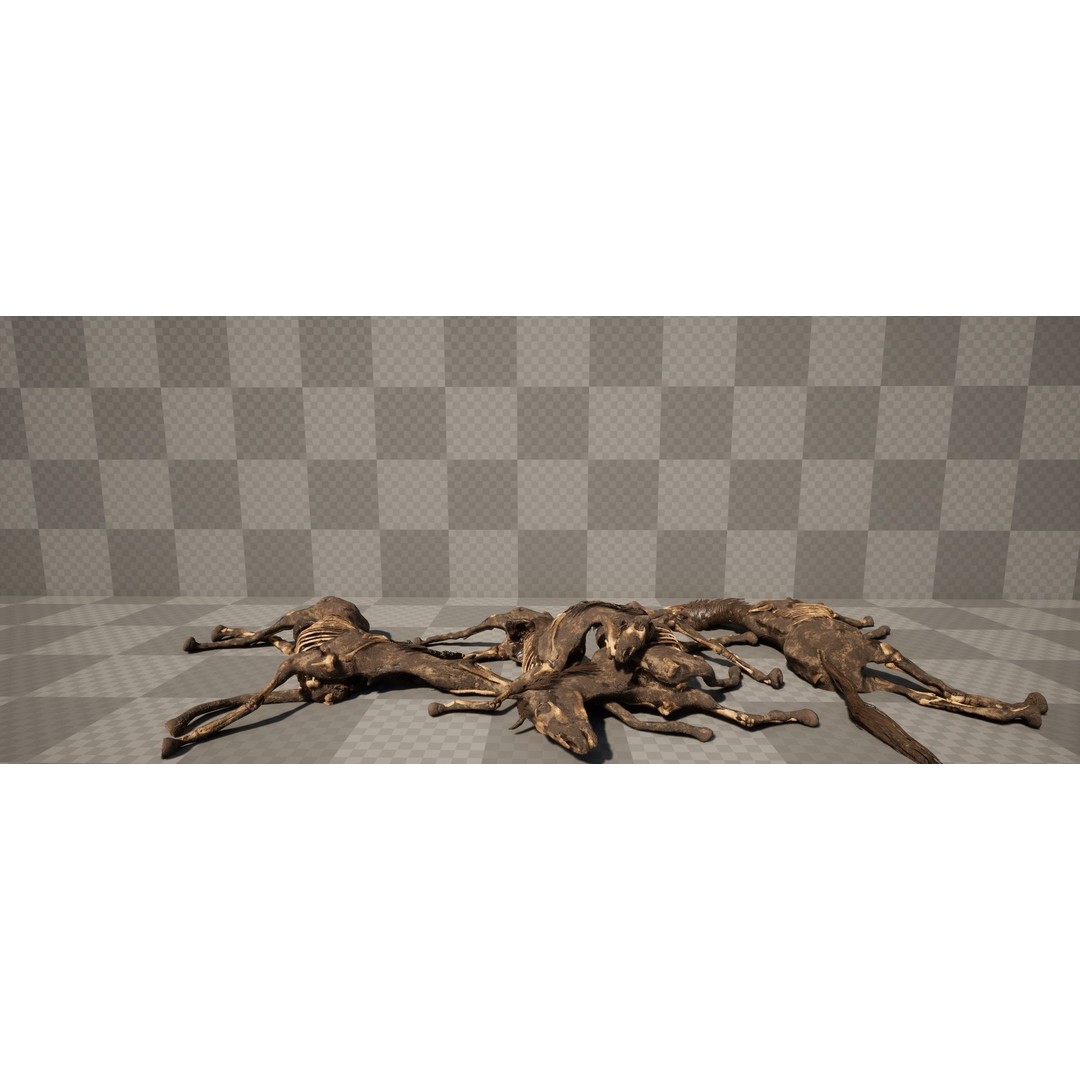 Dead Farm Animals 3D Model – Low Poly PBR Game Asset, FBX - View 8