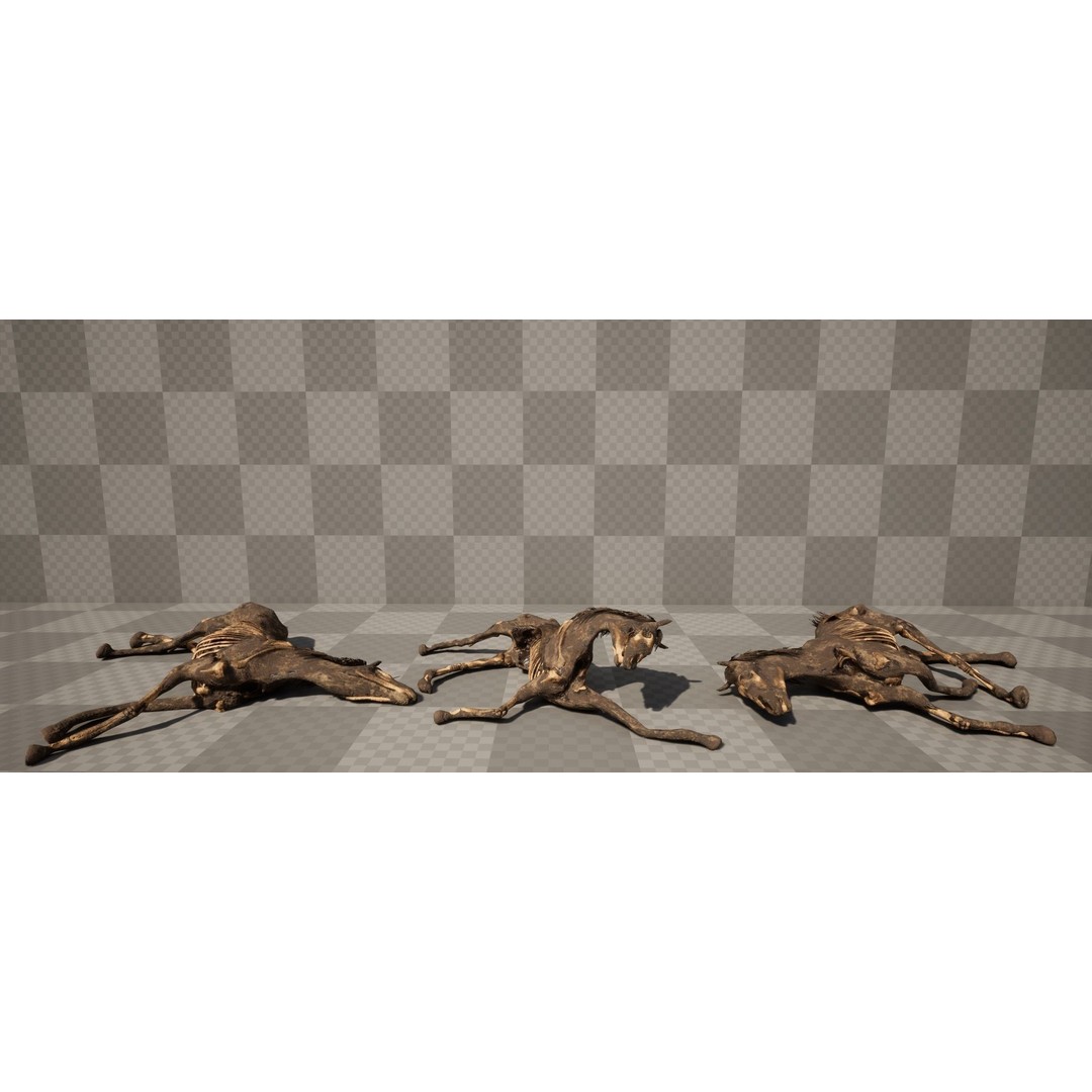 Dead Farm Animals 3D Model – Low Poly PBR Game Asset, FBX - View 9