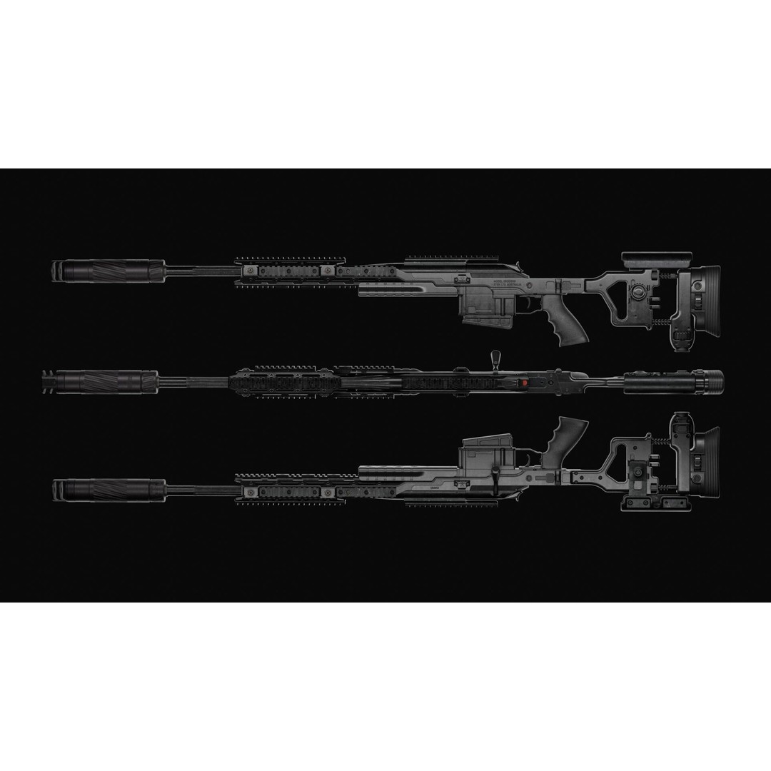 Blaser R93 XTEK Limited Australia 3D Model – Low Poly Game Asset, FBX - View 25