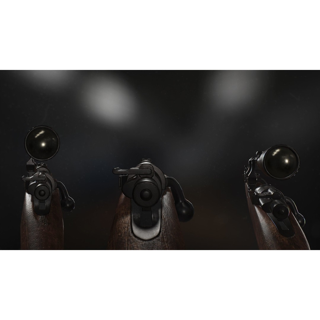 Karabiner 98k 3D Model – Low-Poly Rigged Military Weapon, FBX, OBJ, Blender - View 8