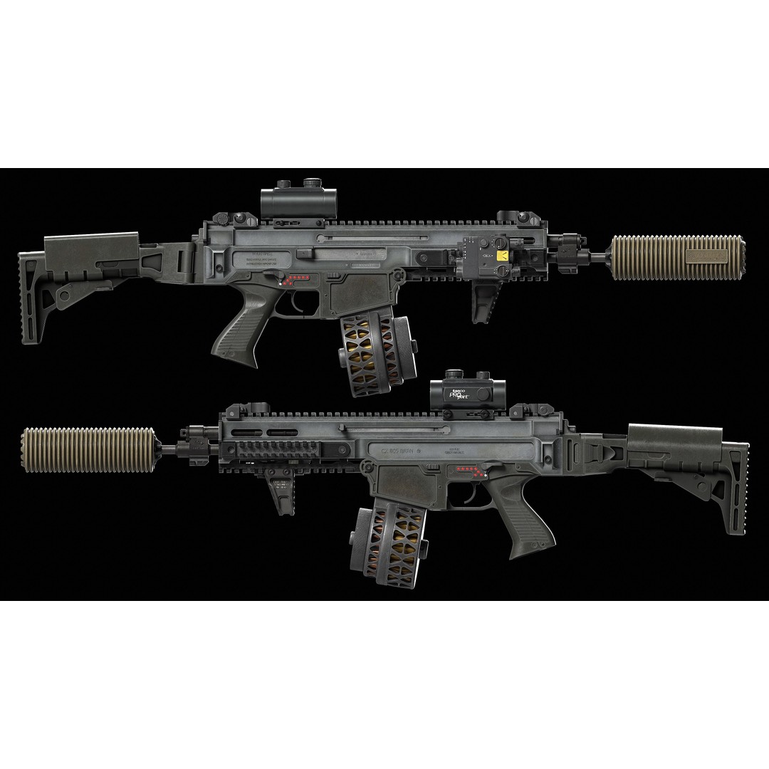 Manta Suppressor Cover 3D Model – Low Poly Game Ready Asset, FBX - View 10