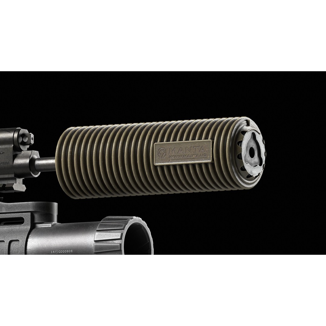 Manta Suppressor Cover 3D Model – Low Poly Game Ready Asset, FBX - View 3