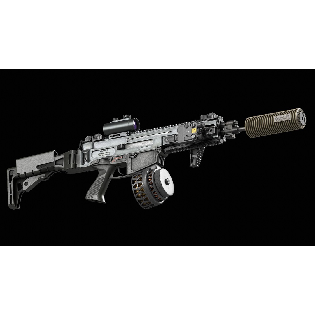 Manta Suppressor Cover 3D Model – Low Poly Game Ready Asset, FBX - View 6