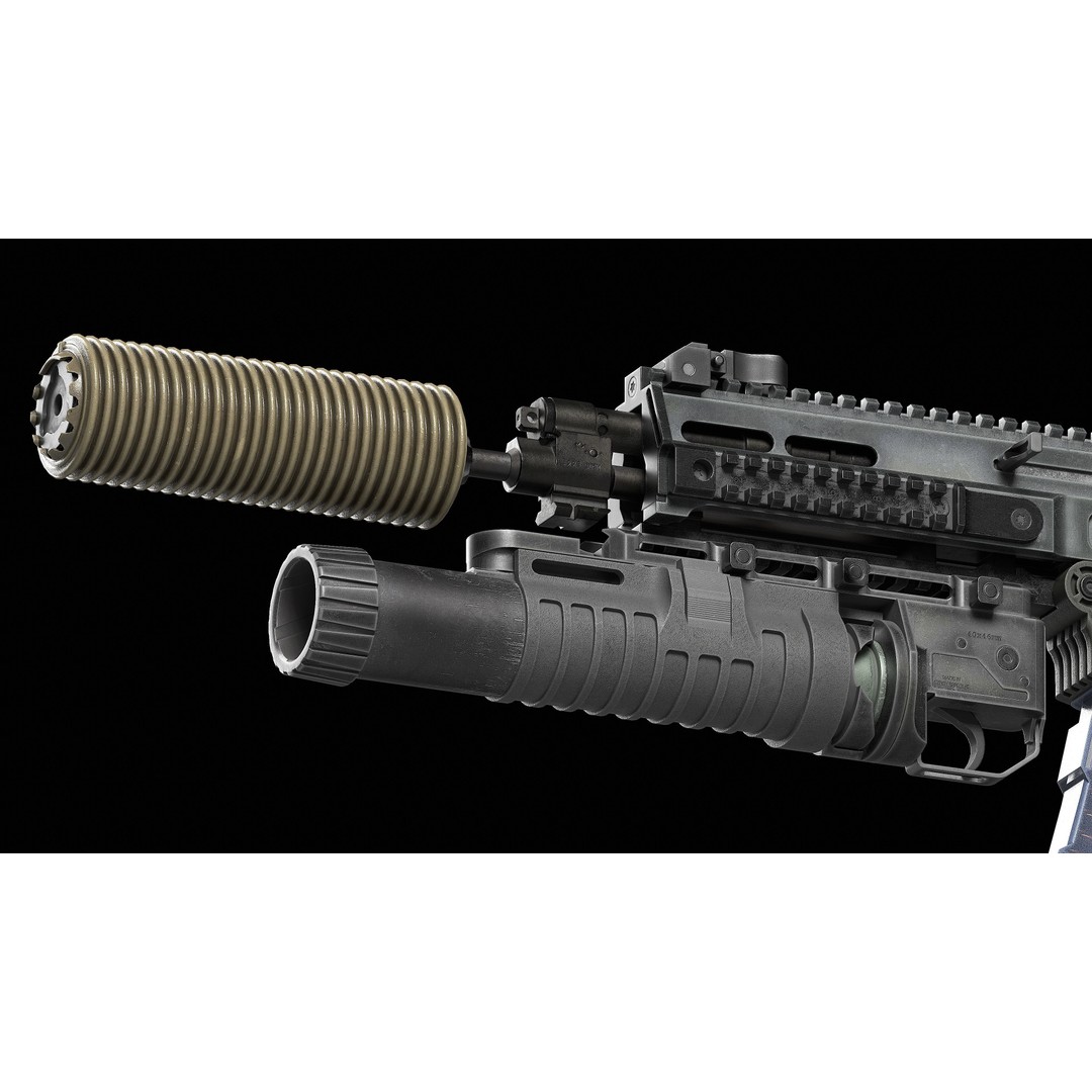 Manta Suppressor Cover 3D Model – Low Poly Game Ready Asset, FBX - View 7