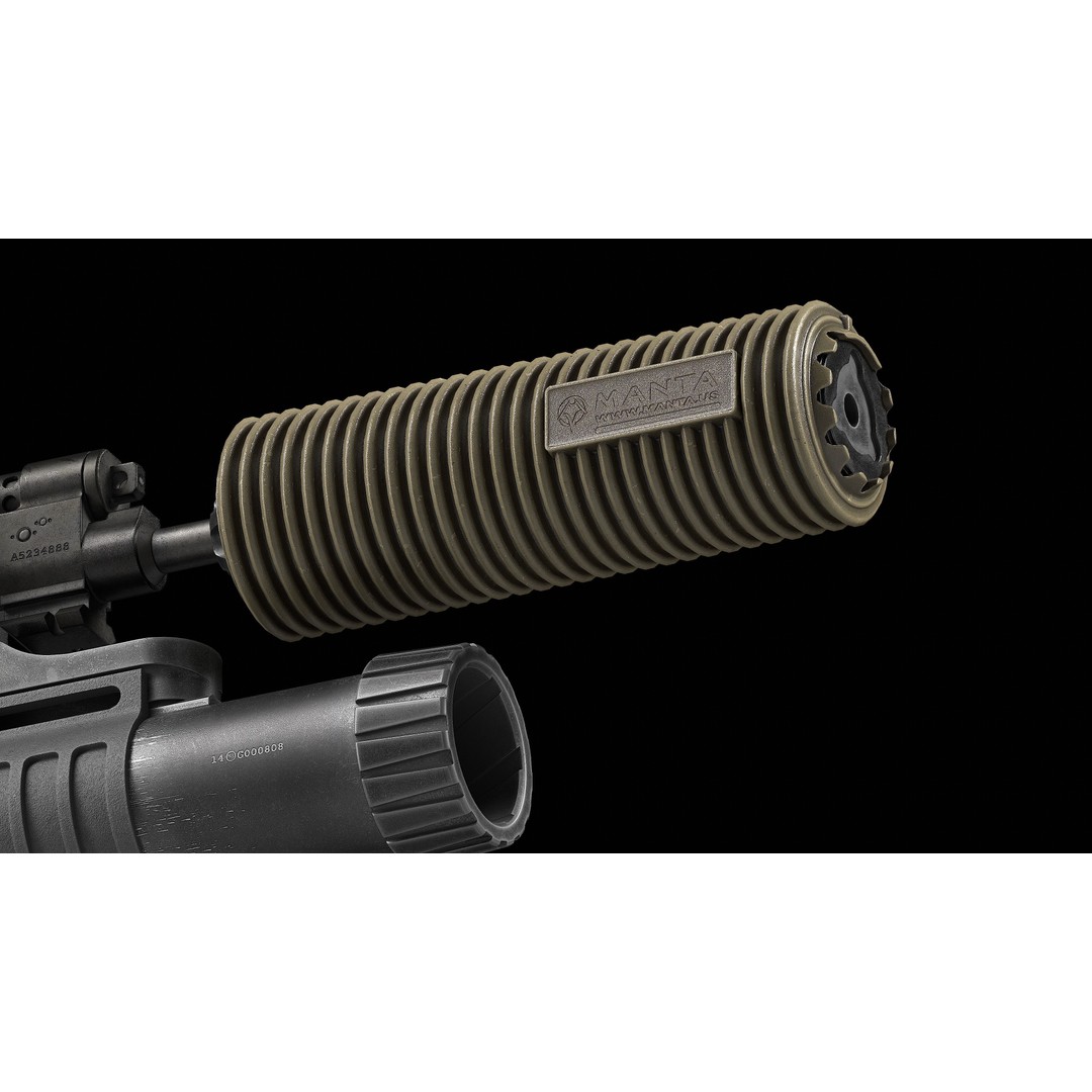 Manta Suppressor Cover 3D Model – Low Poly Game Ready Asset, FBX - View 8