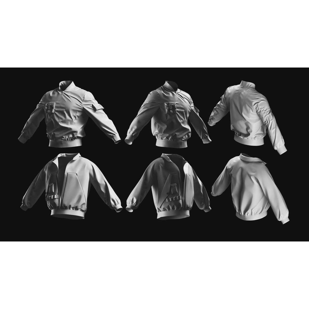 Basemesh Coat Jacket Collection 3D Model – High Poly Clothing Set, FBX - View 16
