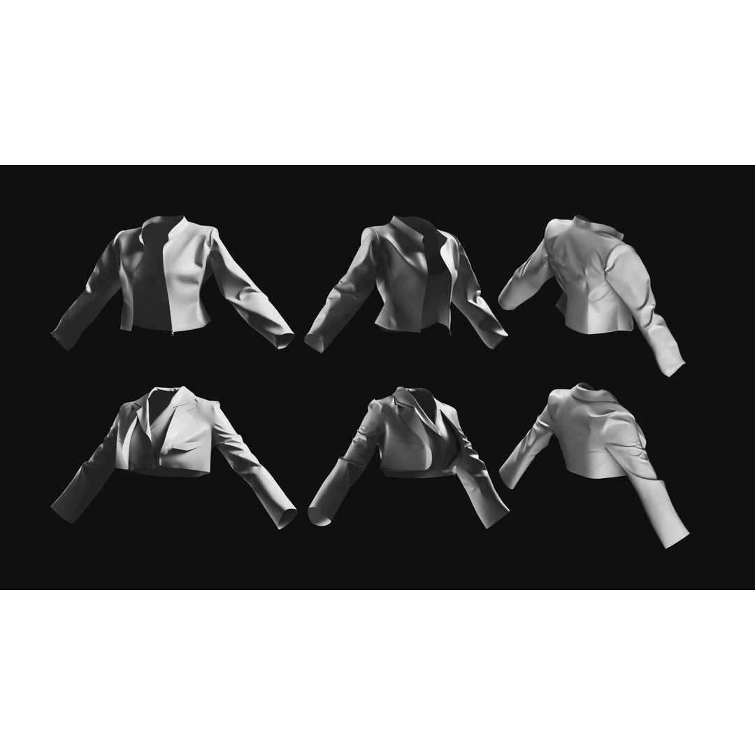 Basemesh Coat Jacket Collection 3D Model – High Poly Clothing Set, FBX - View 20