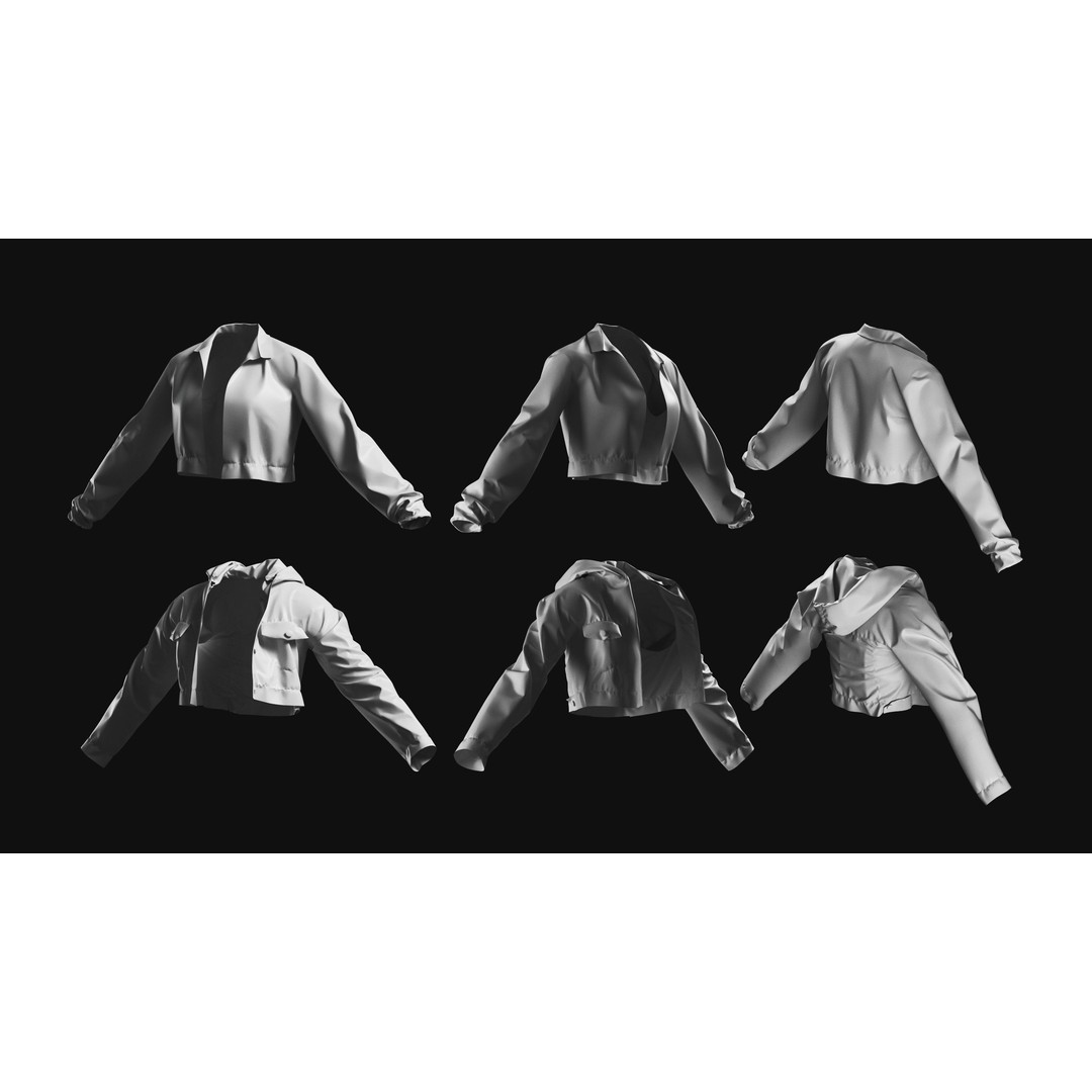 Basemesh Coat Jacket Collection 3D Model – High Poly Clothing Set, FBX - View 21