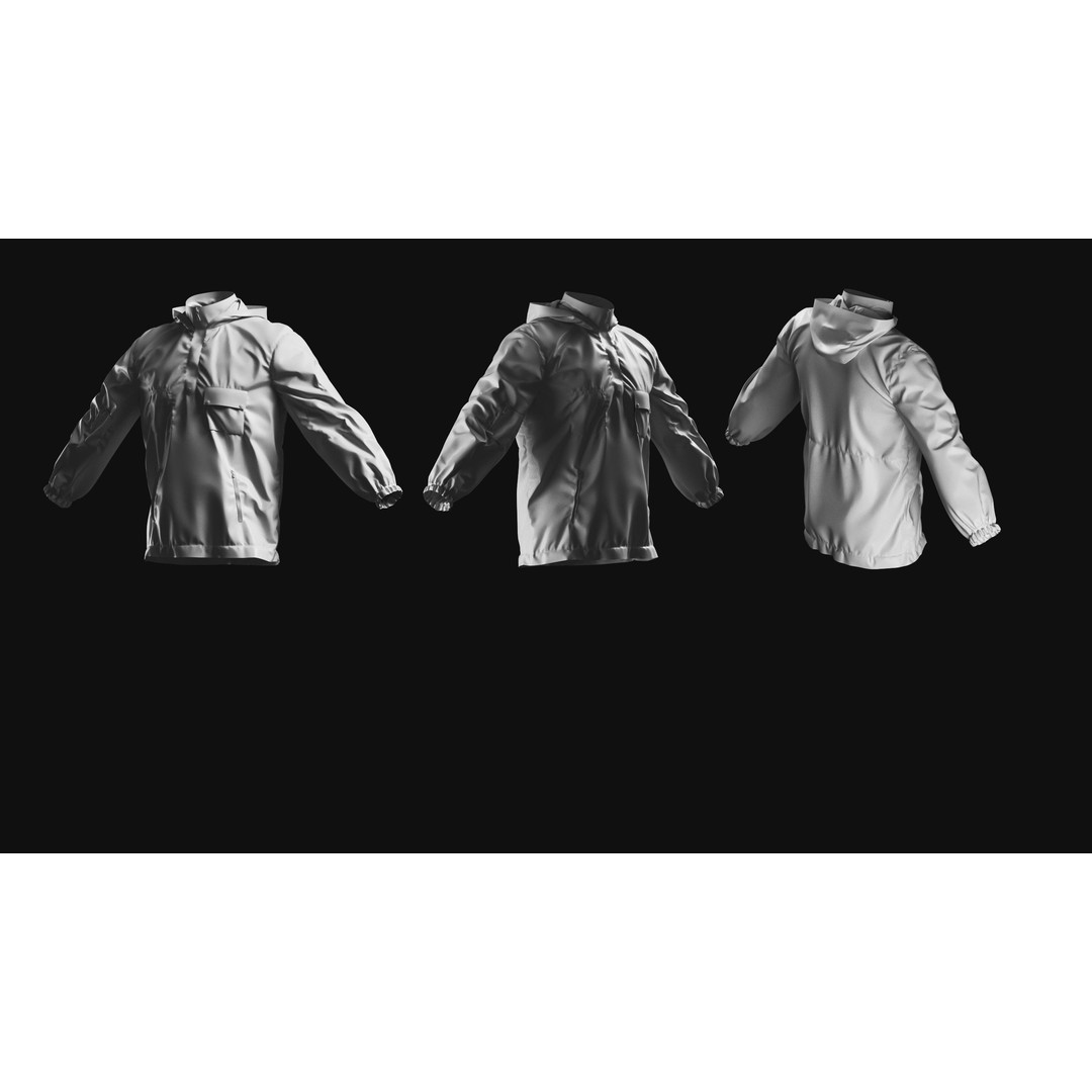Basemesh Coat Jacket Collection 3D Model – High Poly Clothing Set, FBX - View 23