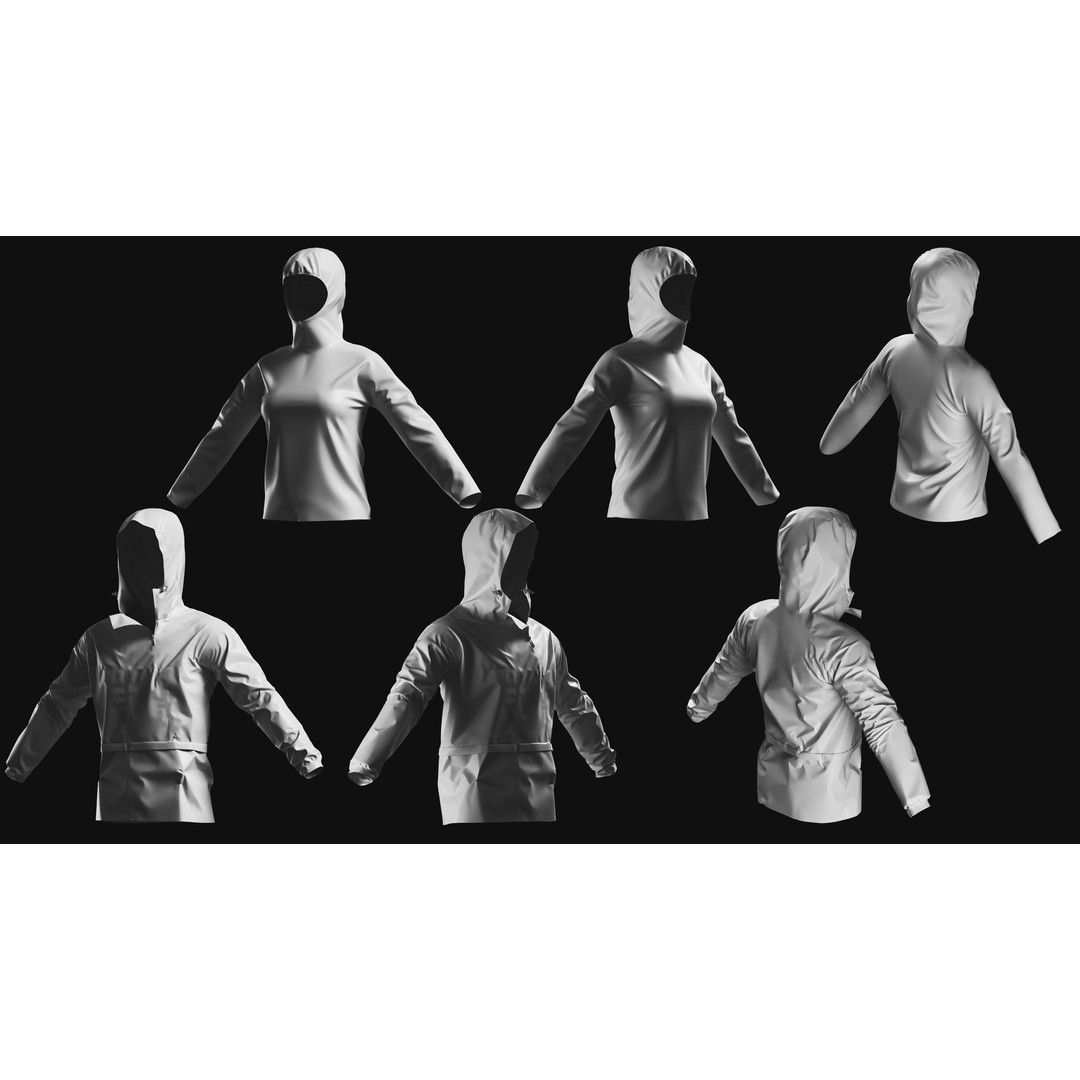 Basemesh Coat Jacket Collection 3D Model – High Poly Clothing Set, FBX - View 3