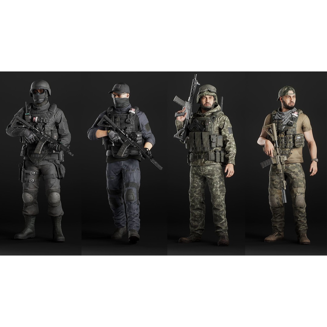 Modular Military Soldier 3D Model – Low Poly Game Ready Character, FBX - View 12