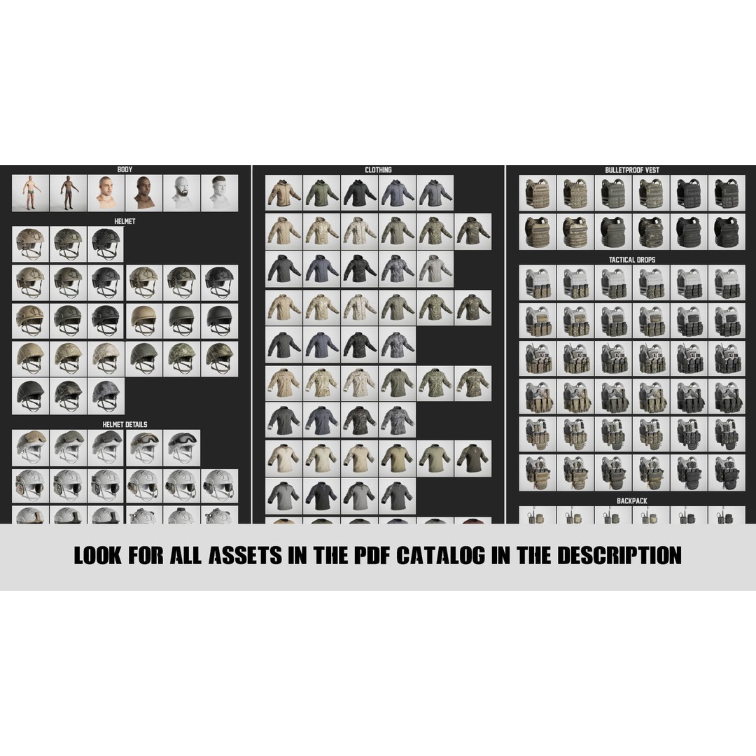 Modular Military Soldier 3D Model – Low Poly Game Ready Character, FBX - View 17