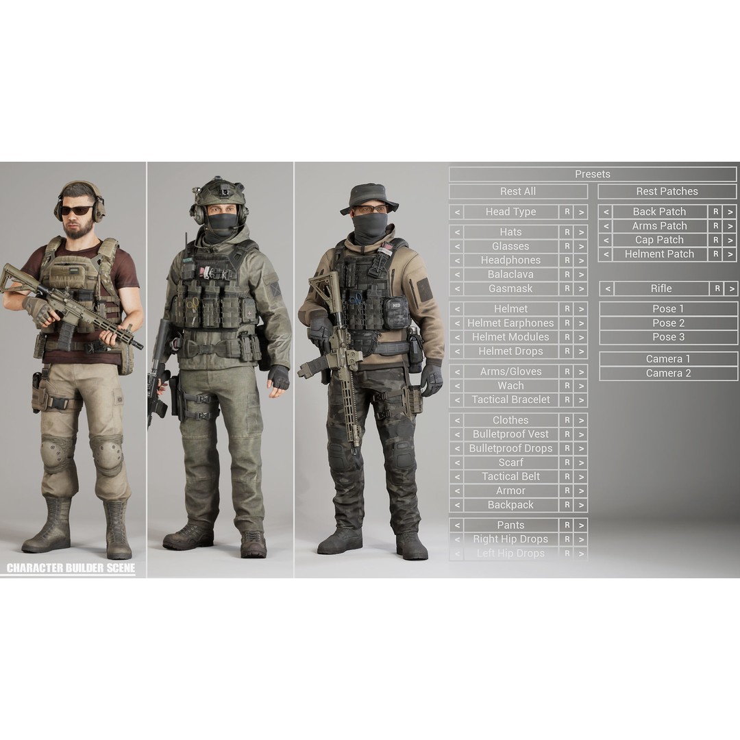 Modular Military Soldier 3D Model – Low Poly Game Ready Character, FBX - View 18