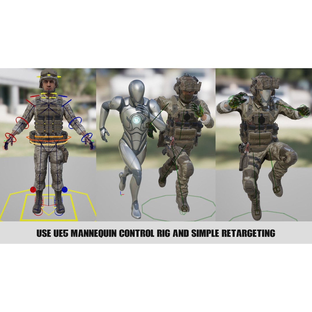 Modular Military Soldier 3D Model – Low Poly Game Ready Character, FBX - View 20