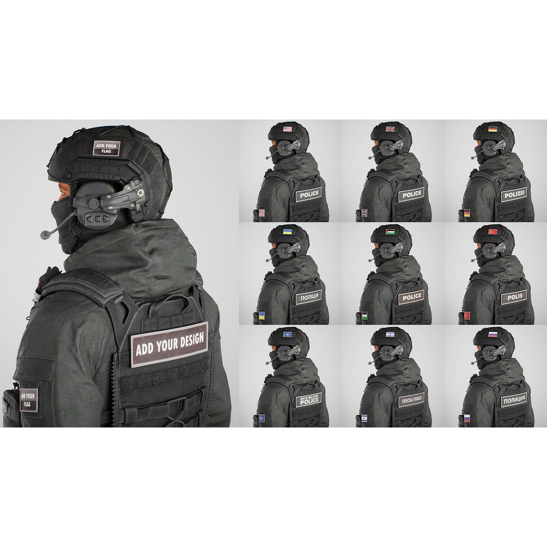 Modular Military Soldier 3D Model – Low Poly Game Ready Character, FBX - View 23