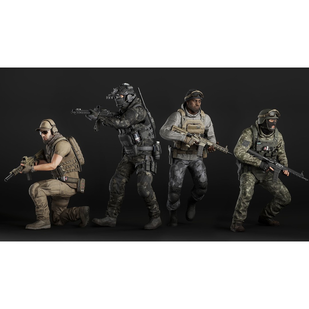 Modular Military Soldier 3D Model – Low Poly Game Ready Character, FBX - View 6