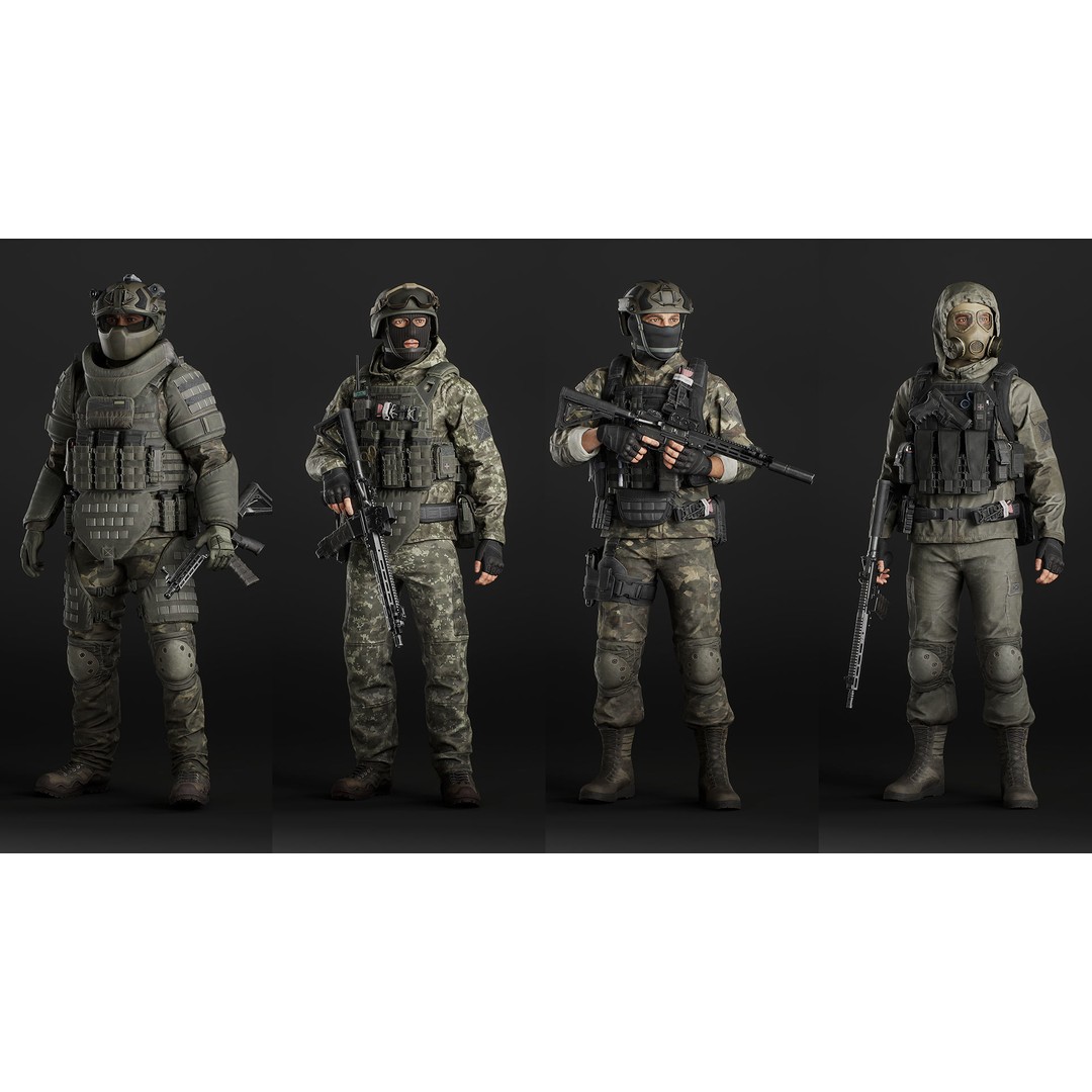 Modular Military Soldier 3D Model – Low Poly Game Ready Character, FBX - View 8