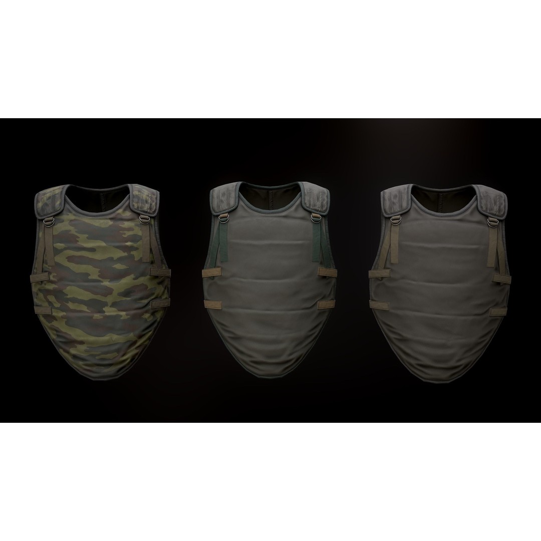 6B2 Body Armor 3D Model – Low Poly Game-Ready Asset, FBX - View 12