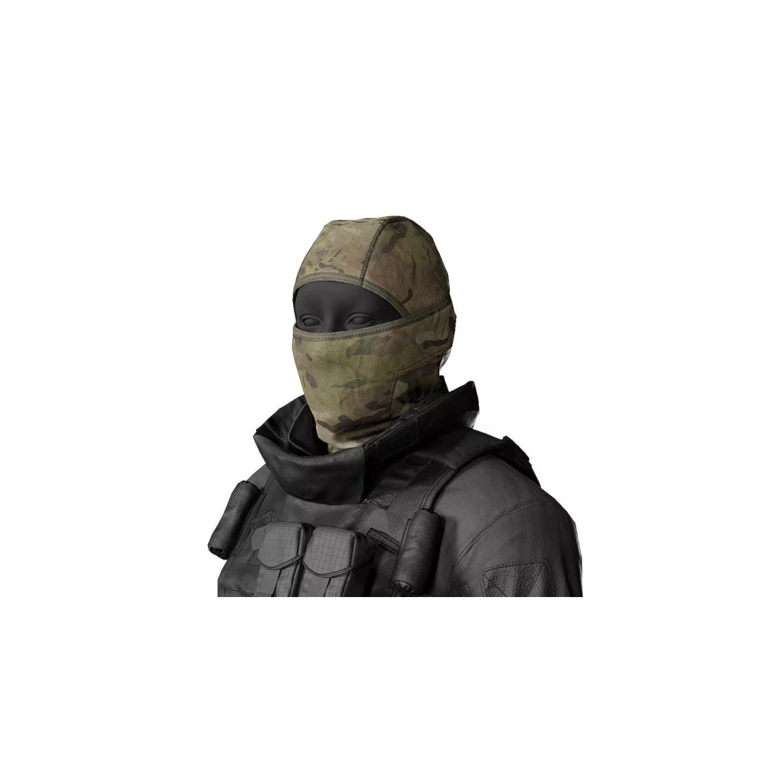 Balaclava 3D Model – Low Poly Tactical Headwear, Game Ready, PBR - View 2