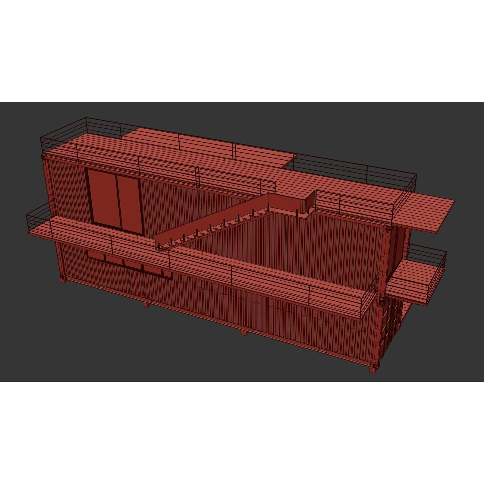 Container House - Game-Ready 3D Model