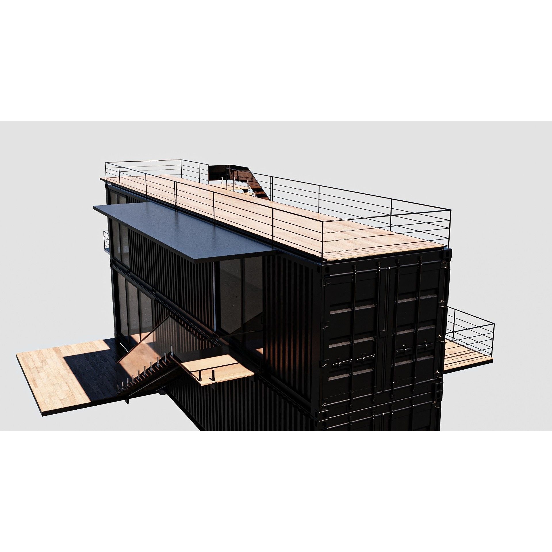 Container House - Game-Ready 3D Model - View 10