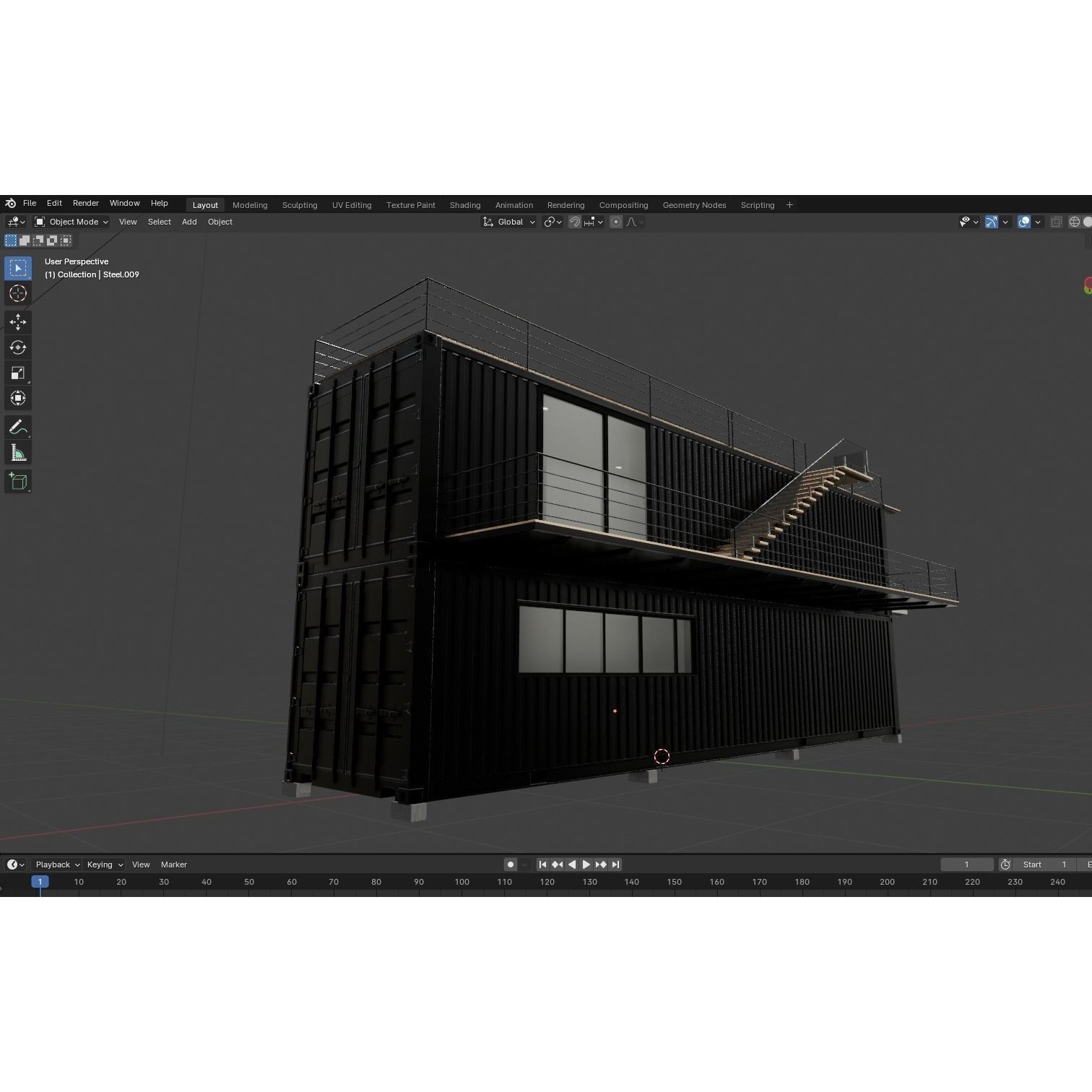 Container House - Game-Ready 3D Model - View 24