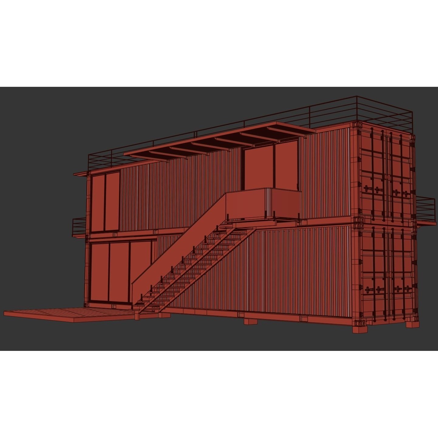 Container House - Game-Ready 3D Model - View 26