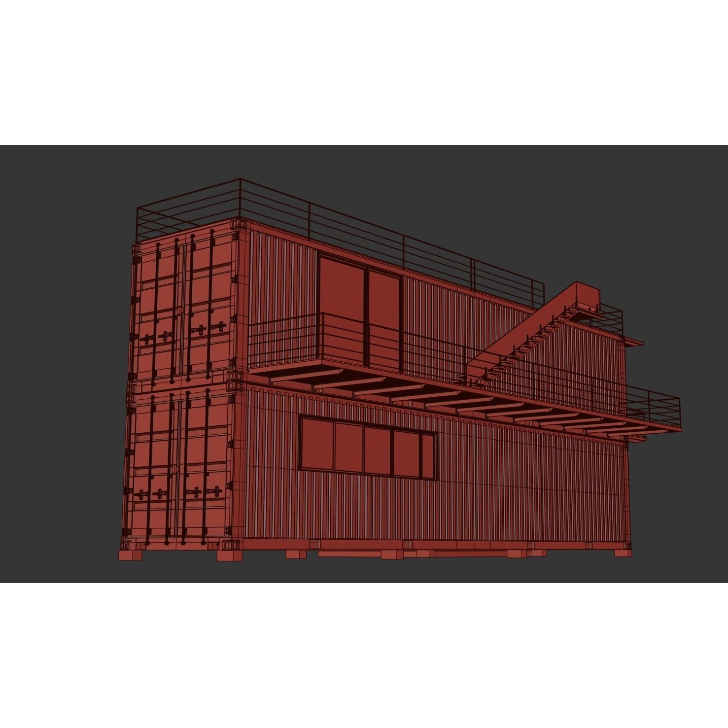 Container House - Game-Ready 3D Model - View 27