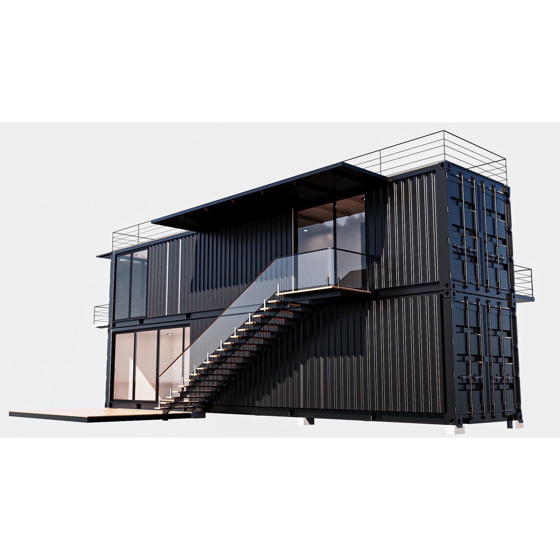 Container House - Game-Ready 3D Model - View 3