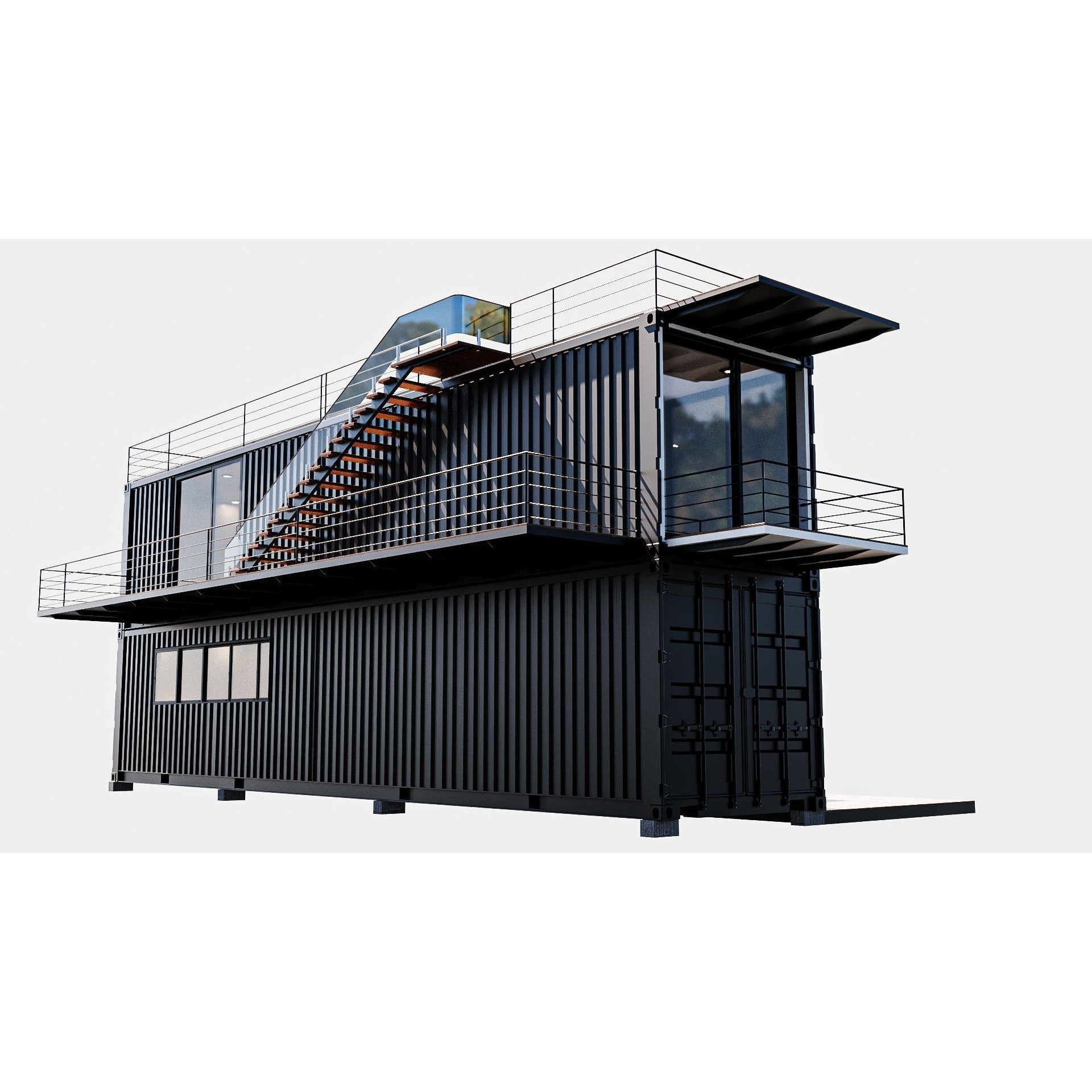 Container House - Game-Ready 3D Model - View 4