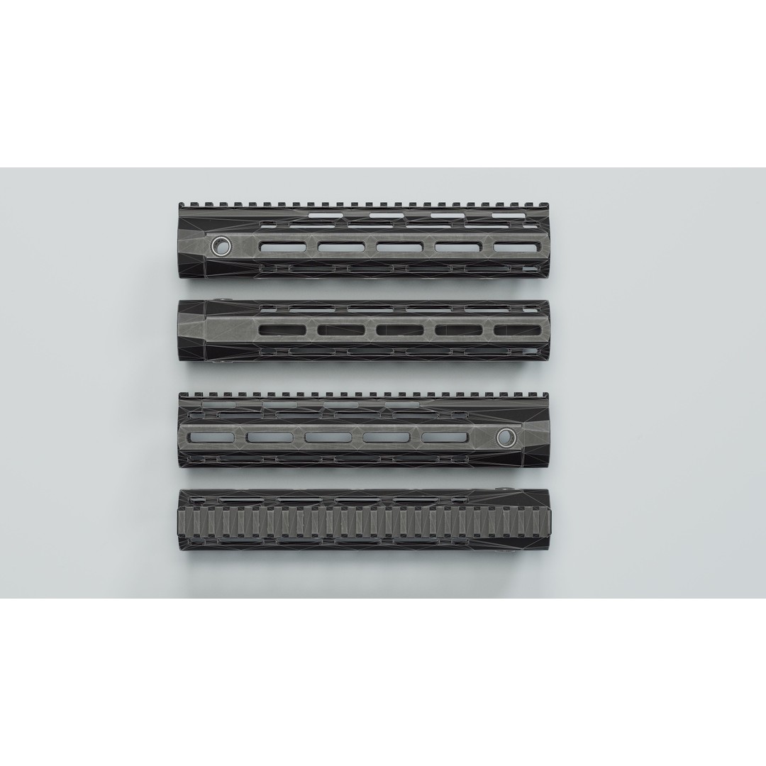 AR-15 3D Model – Low Poly URX-4 Handguards, FBX - View 25