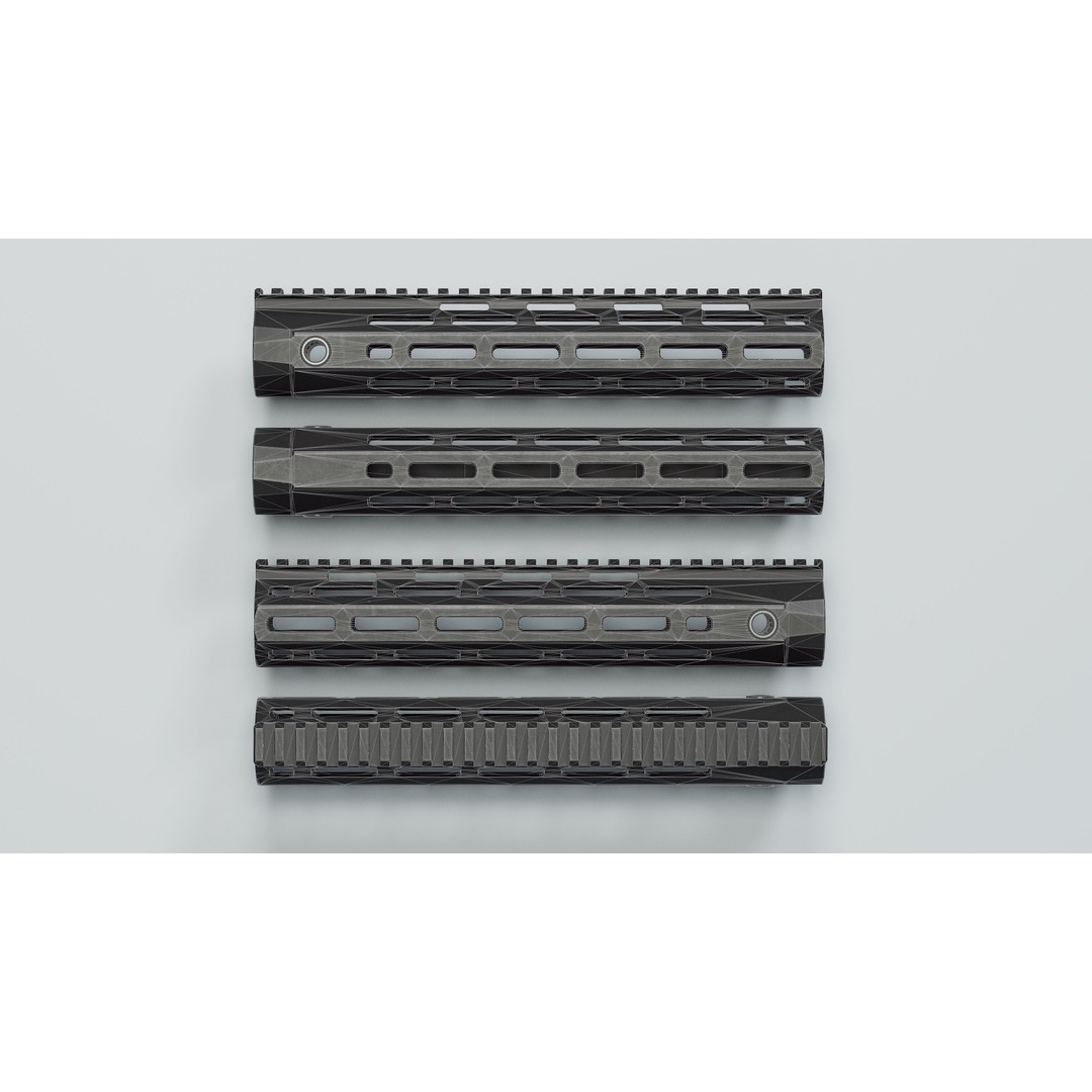 AR-15 3D Model – Low Poly URX-4 Handguards, FBX - View 26