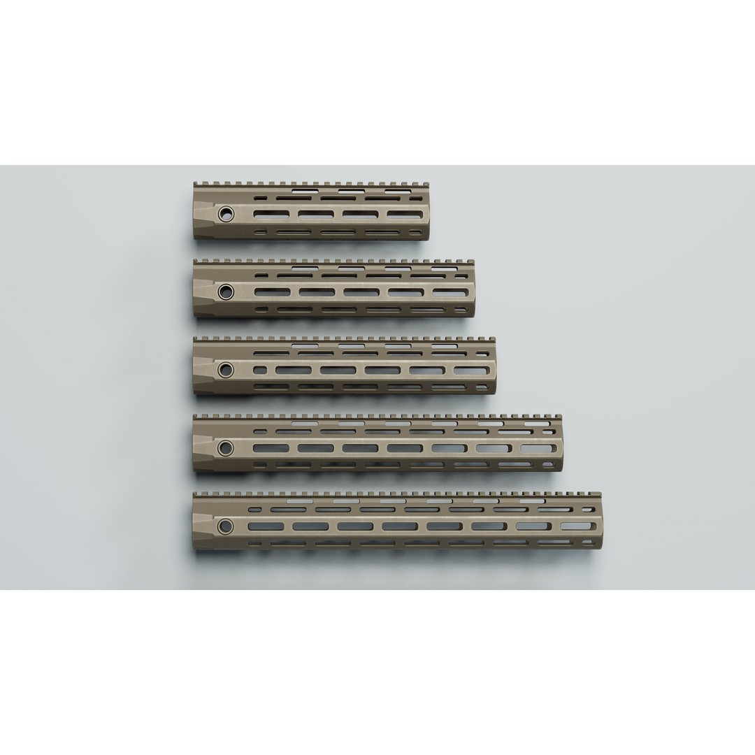 AR-15 3D Model – Low Poly URX-4 Handguards, FBX - View 6