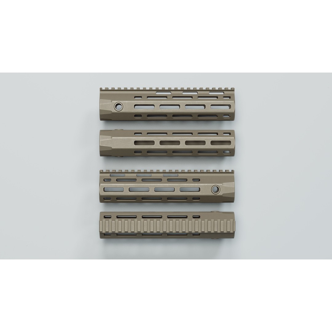 AR-15 3D Model – Low Poly URX-4 Handguards, FBX - View 9