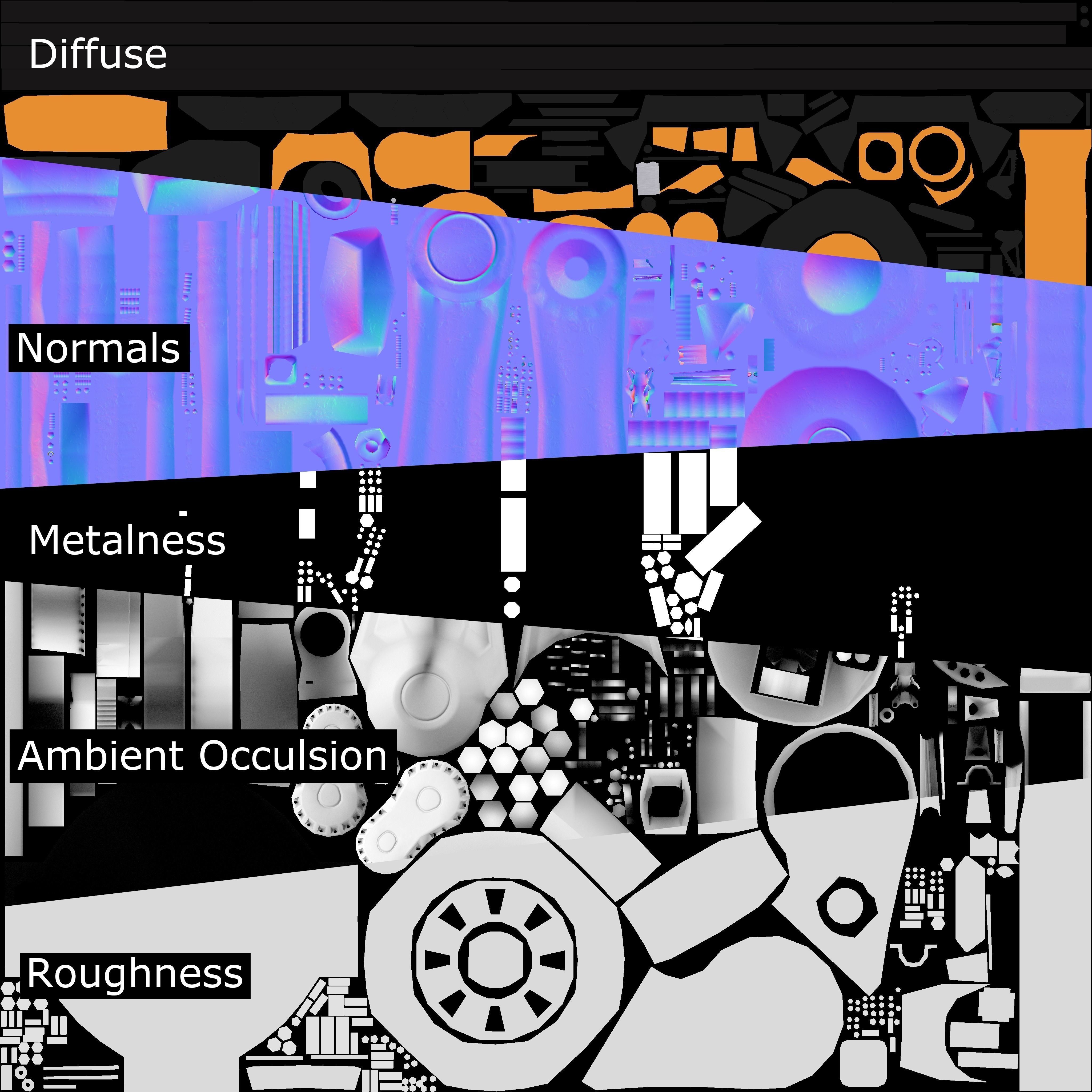 Industrial Robot Arm - Low-Poly Game-Ready 3D Model - View 14