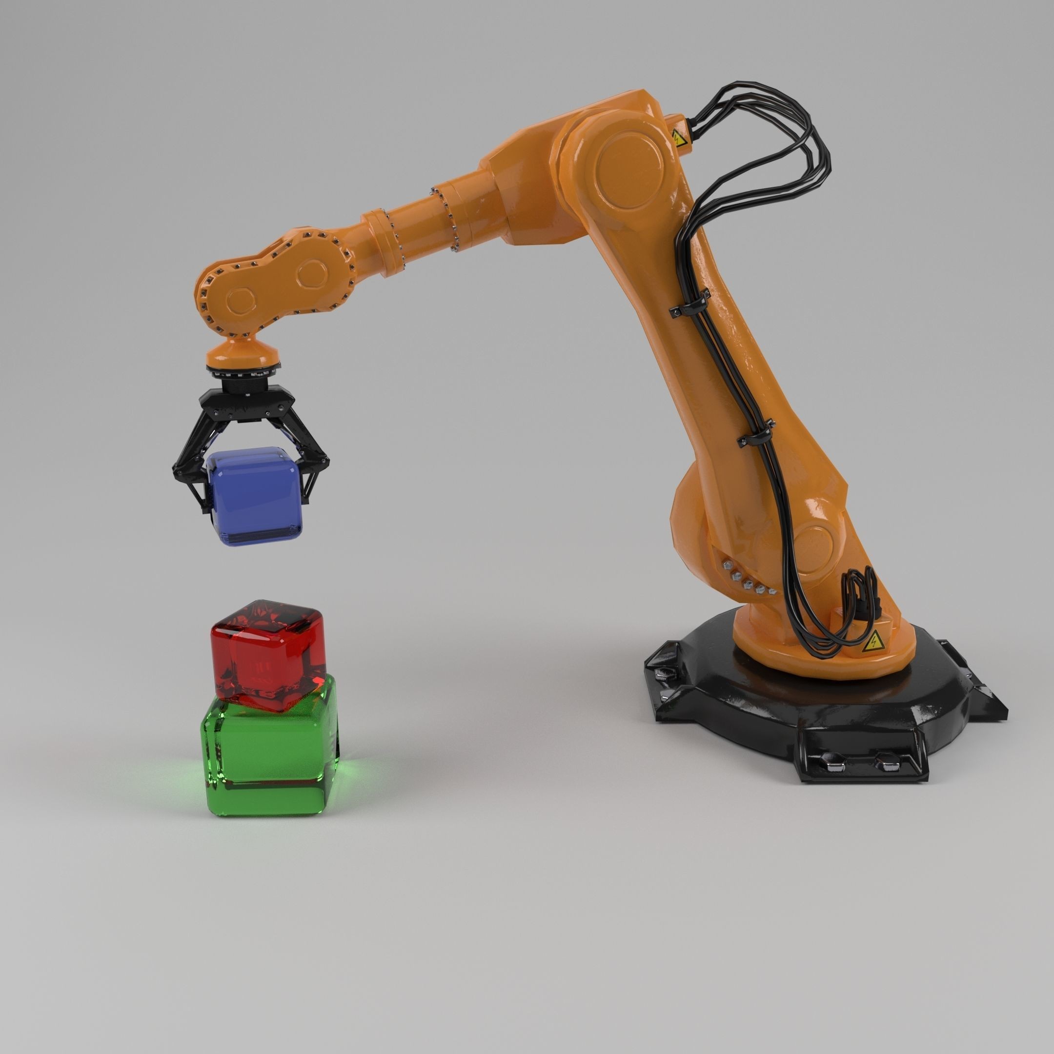 Industrial Robot Arm - Low-Poly Game-Ready 3D Model - View 3