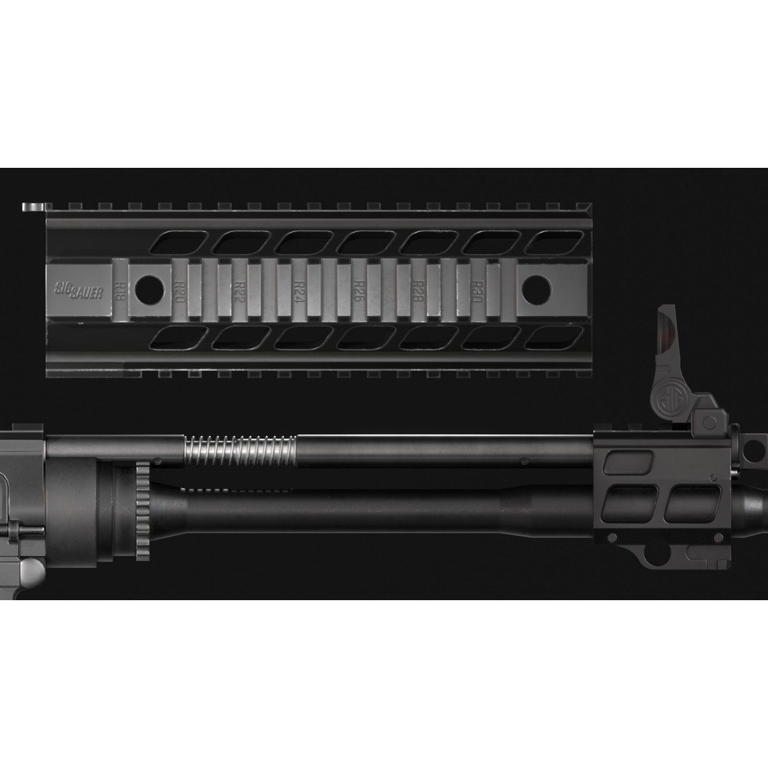 SIG Sauer SIG516 Assault Rifle 3D Model – Low Poly Game Asset, FBX - View 14